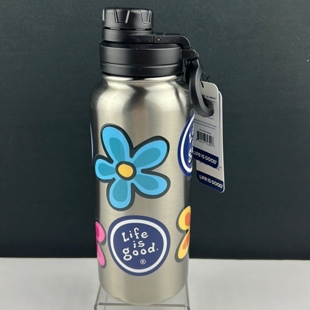 Life is Good- ‘Flower Power’ 32oz Insulated stainless steel H20 Bottle NWT